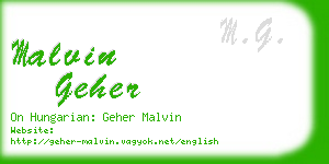 malvin geher business card